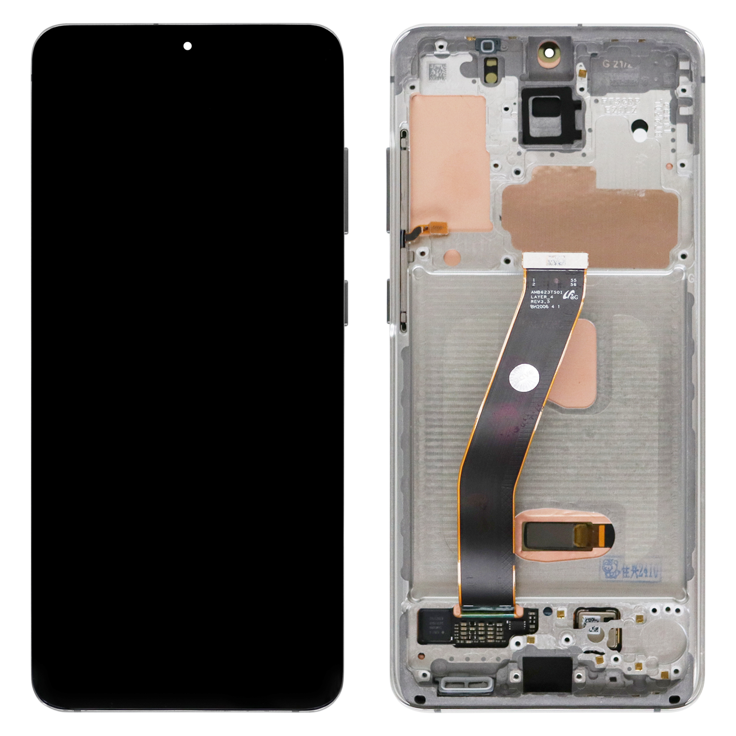 Samsung Galaxy S20 (SM-G980F, SM-G980F/DS) OLED Display with Cloud White Frame (Refurbished)