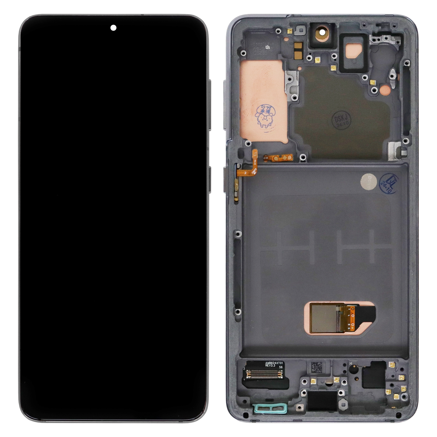 Samsung Galaxy S21 (SM-G991) OLED Display With Frame (Grey)