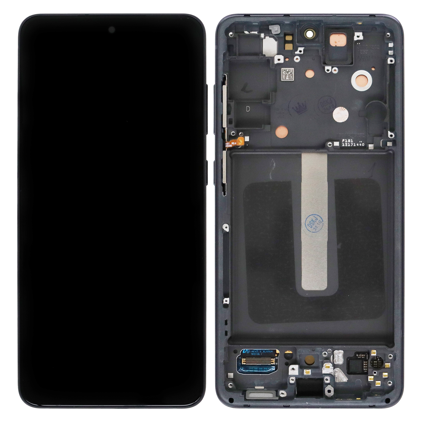 Samsung Galaxy S21 FE (SM-G990B, SM-G990B/DS) OLED Display (Refurbished) With Frame (Black)