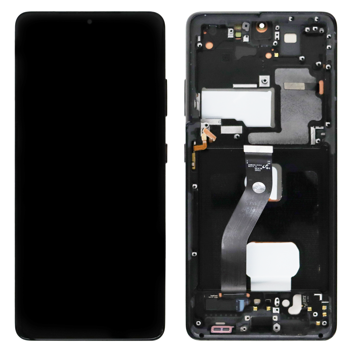 Samsung Galaxy S21 Ultra (SM-G998B, SM-G998B/DS) OLED Display with Black Frame (Refurbished)