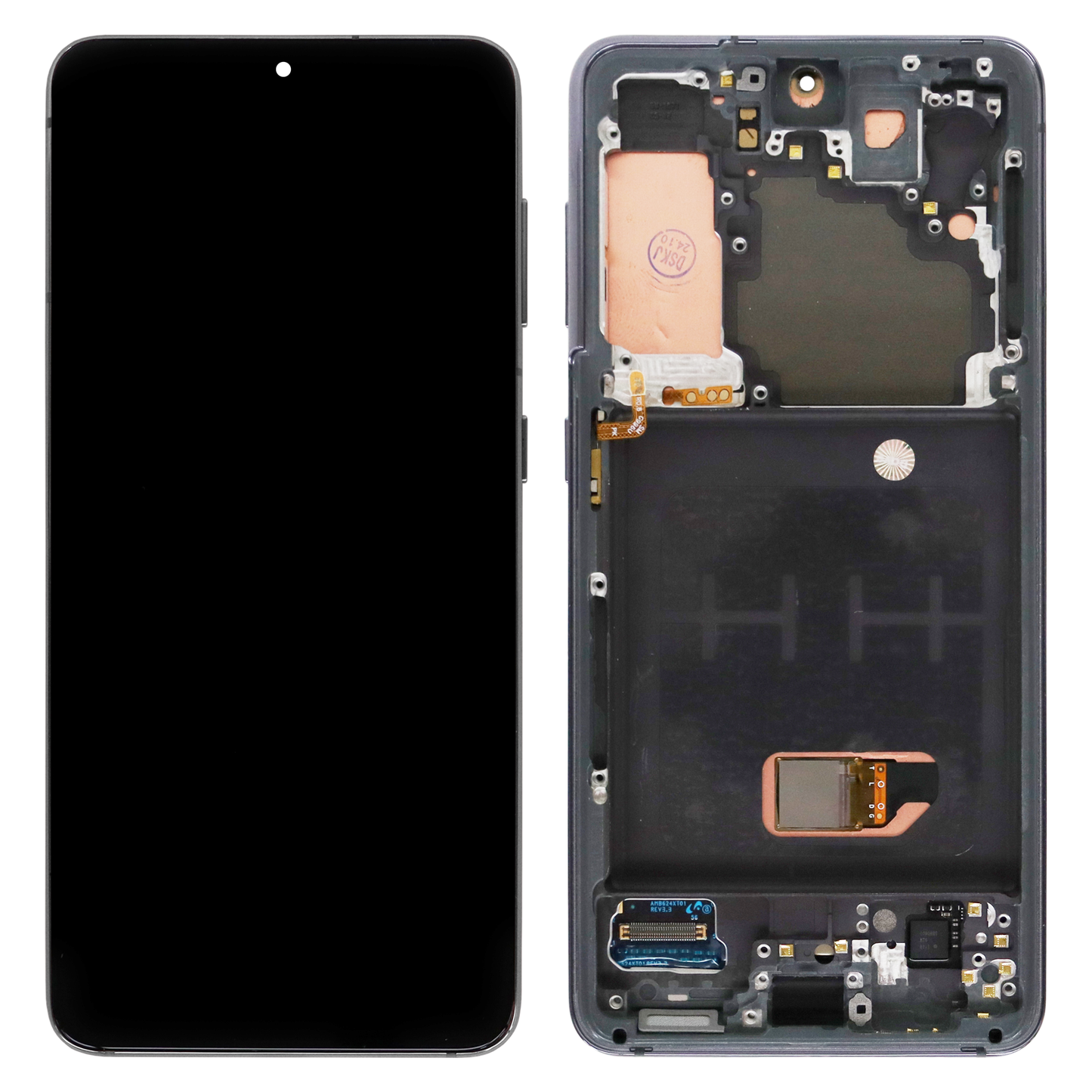 Samsung Galaxy S21 (SM-G991B, SM-G991B/DS) OLED Display (Refurbished) With Frame (Grey)