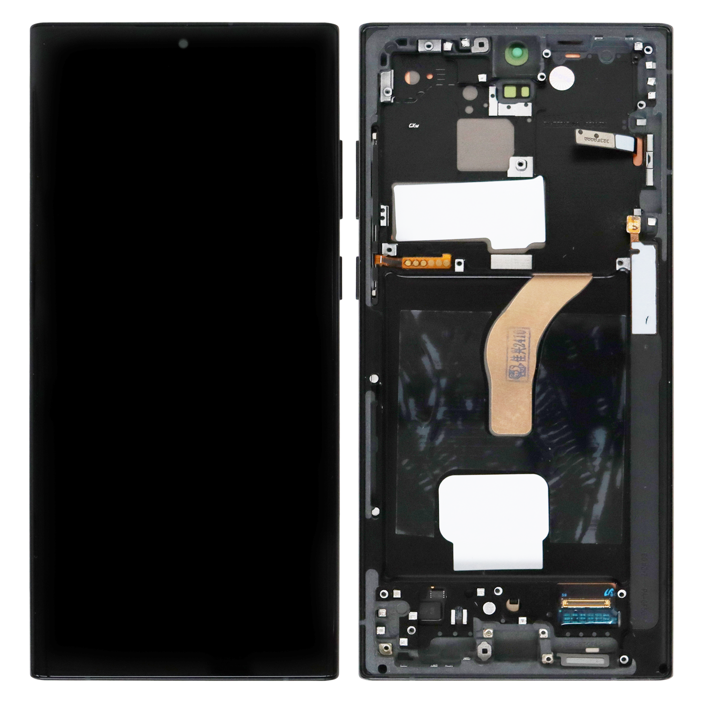 Samsung Galaxy S22 Ultra (SM-S908B, SM-S908B/DS) OLED Display with Graphite Frame (Refurbished)