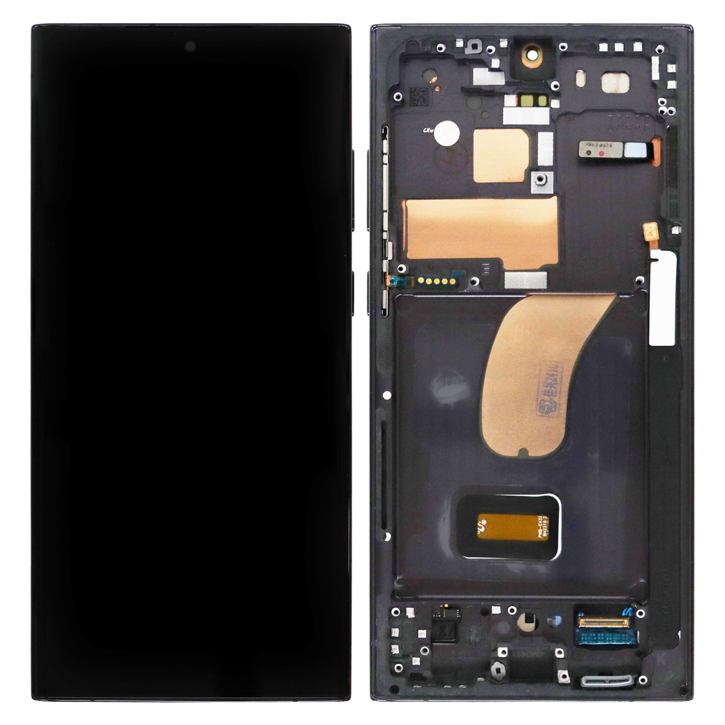 Samsung Galaxy S23 Ultra (SM-S918B, SM-S918B/DS) OLED Display (Refurbished) With Frame (Black)