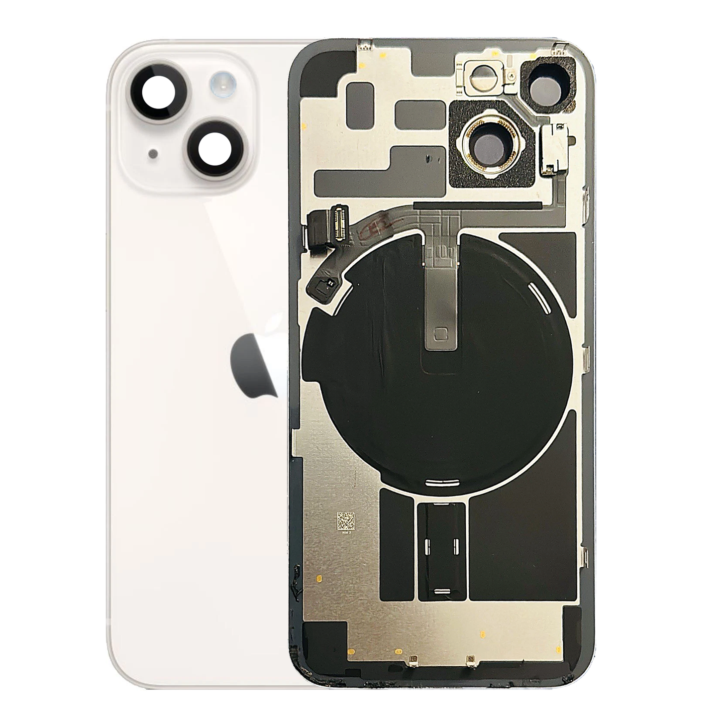IP14-BG-STL-PULLED - iPhone 14 Back Glass with Small Parts - Starlight (Genuine Pulled)