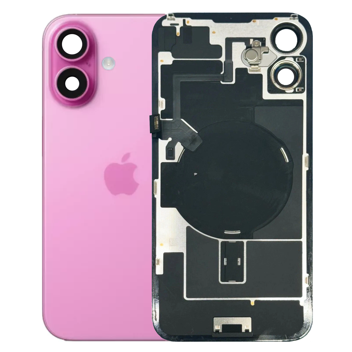 iPhone 16 Back Glass with Small Parts - Pink (Genuine Pulled)