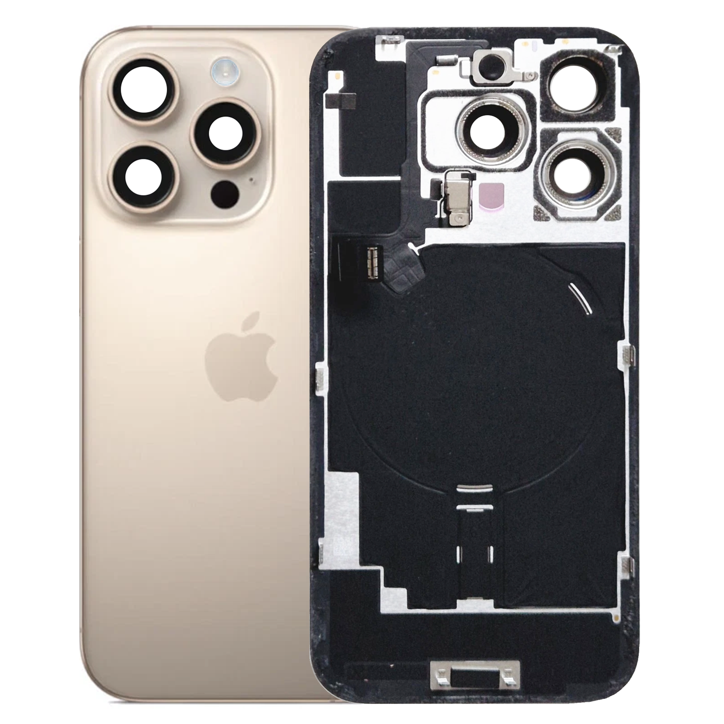 iPhone 16 Pro Back Glass with Small Parts - Desert Titanium (Genuine Pulled)