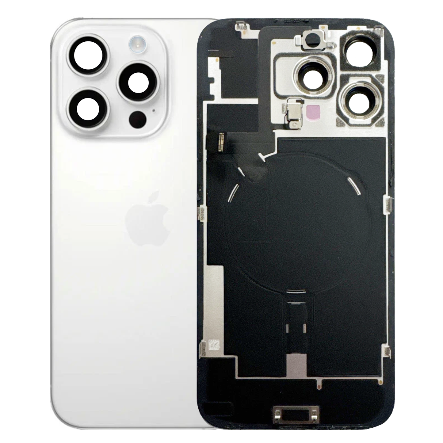 iPhone 16 Pro Max Back Glass with Small Parts - White Titanium (Genuine Pulled)