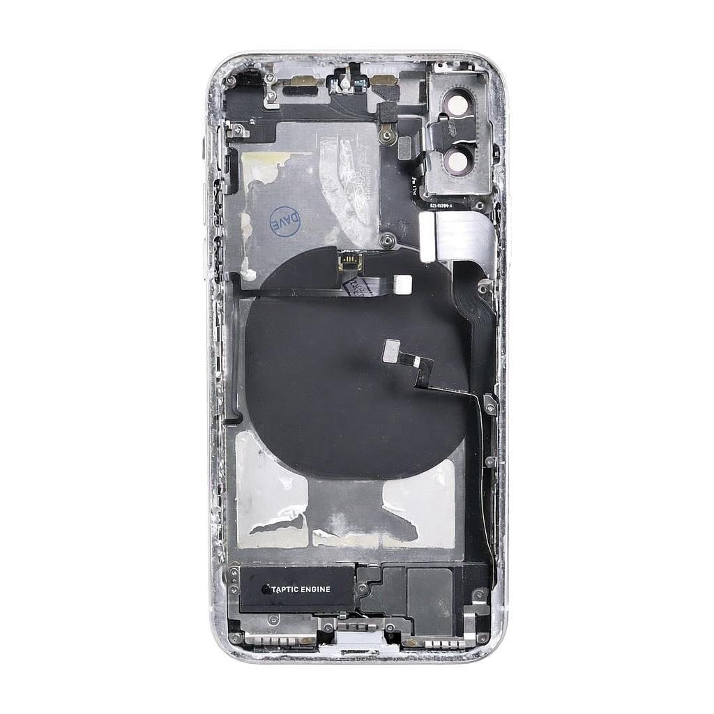 iPhone X Back Housing With Small Parts - Silver (Genuine Pulled Grade A/B)
