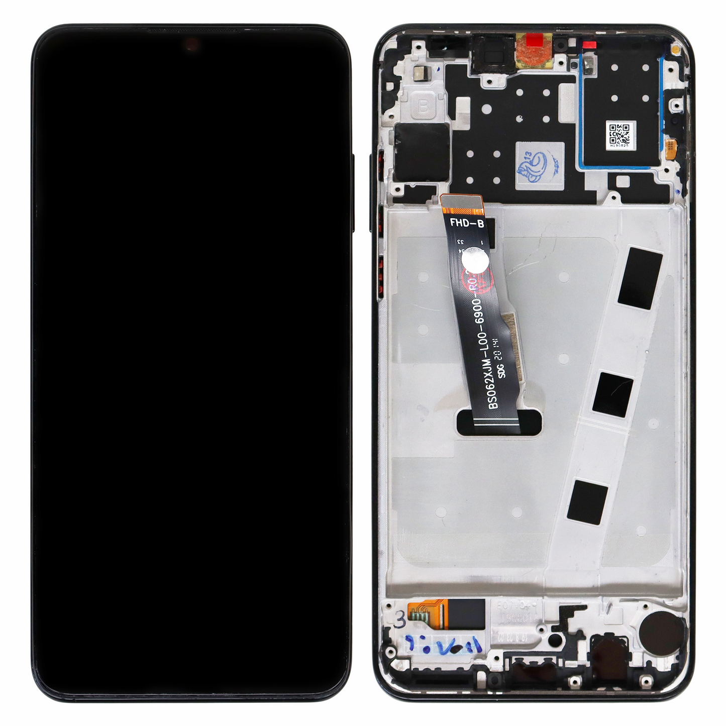 Huawei P30 Lite LCD Display with Frame (Black)