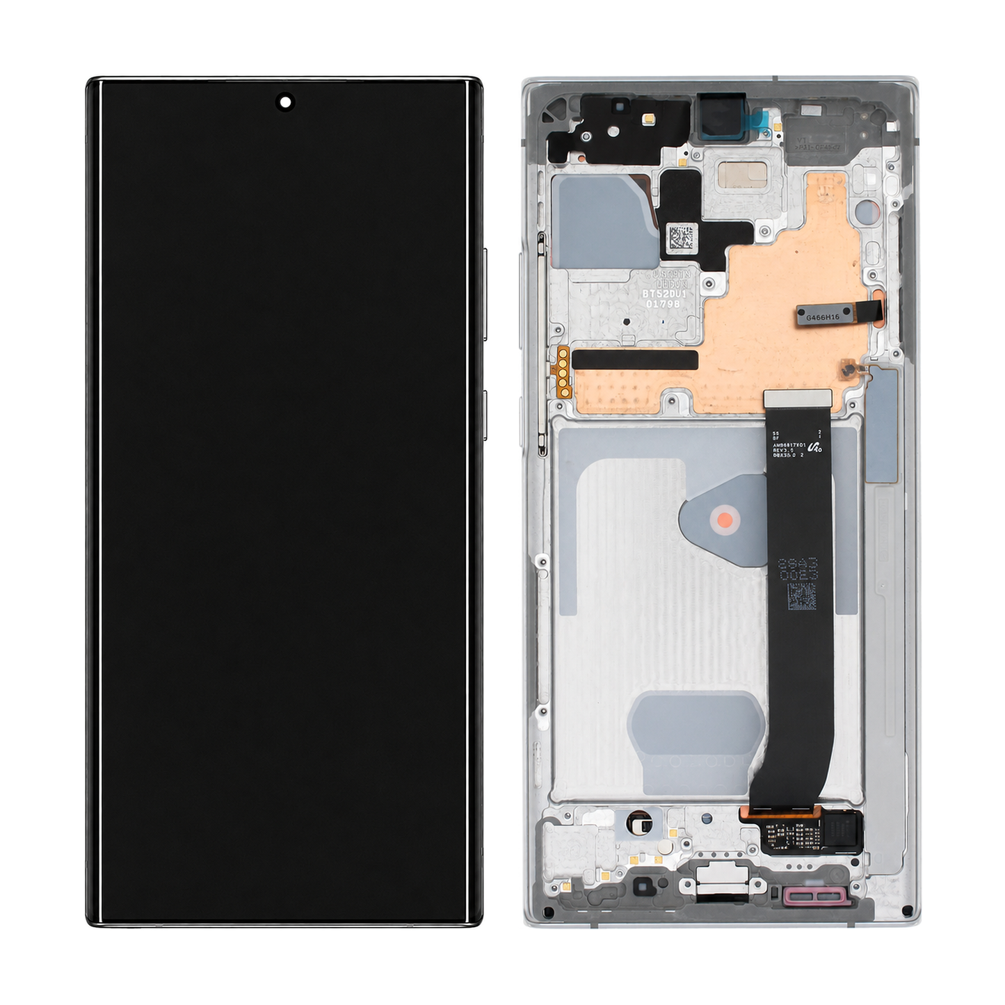 Samsung Galaxy Note 20 Ultra SM-N985F SM-N986B OLED Display Assembly With Frame Genuine Service Pack Mystic White GH82-31458C