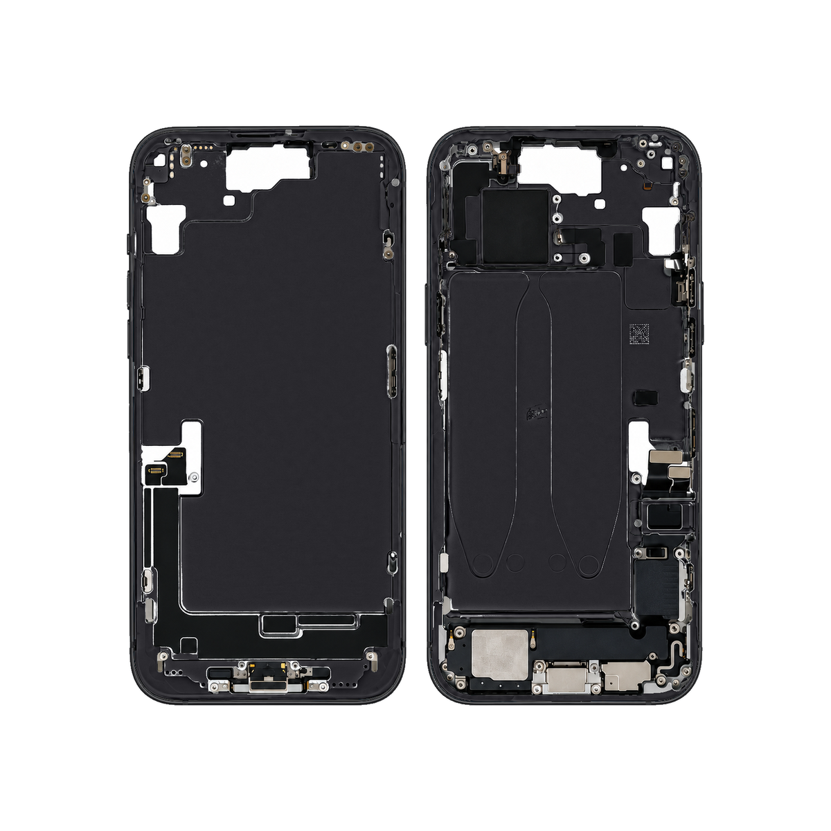 Mid-Frame Housing With Charging Port for Apple iPhone 15 Plus (Genuine Pulled Grade A/B) - Black