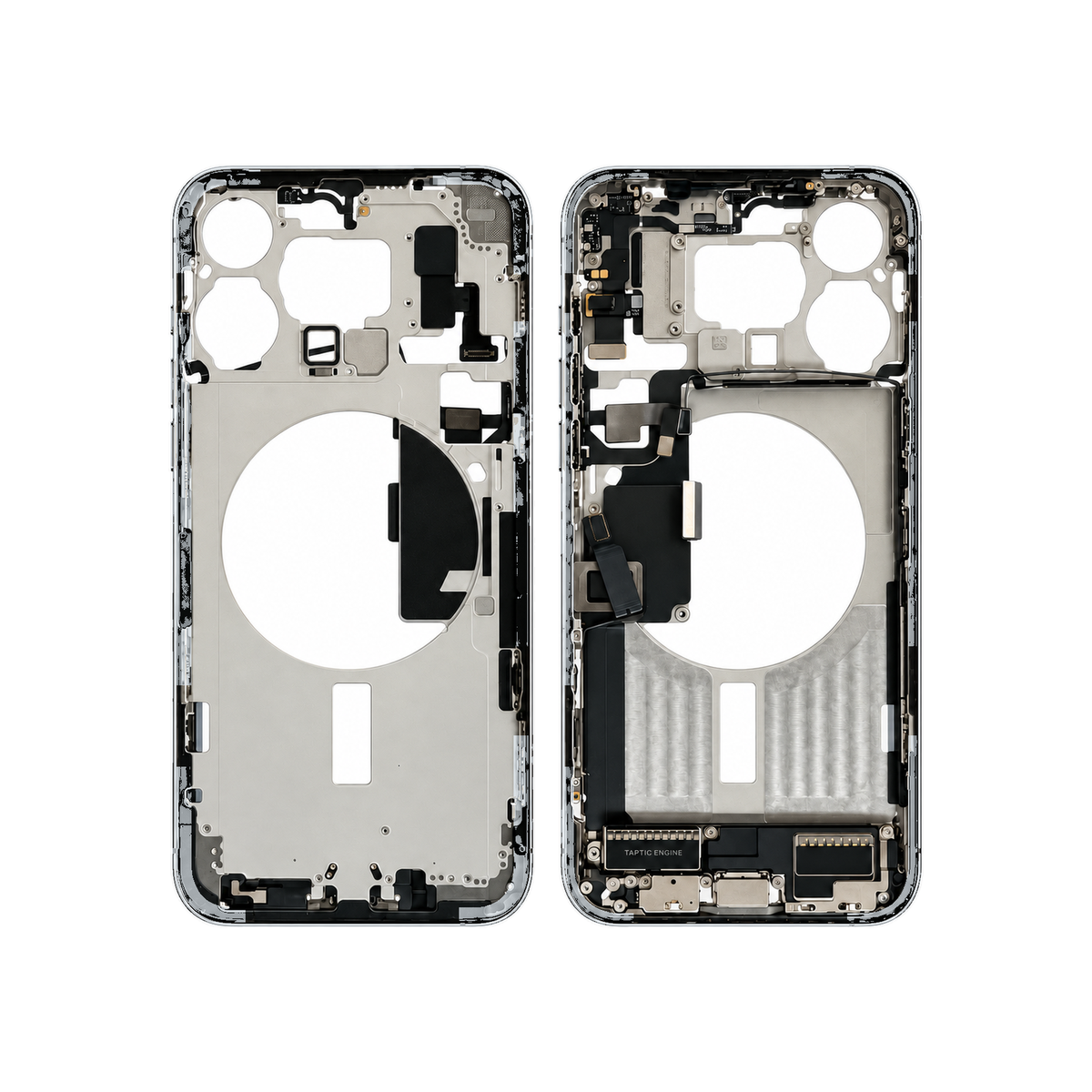 Mid-Frame Housing With Charging Port for Apple iPhone 15 Pro Max (Genuine Pulled Grade A/B) - White Titanium