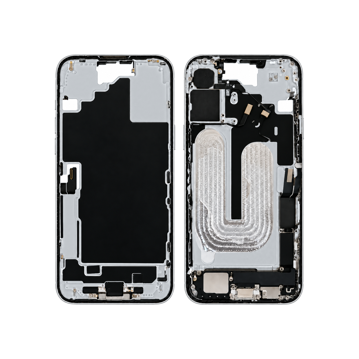 Mid-Frame Housing With Charging Port for Apple iPhone 16 Plus (Genuine Pulled Grade A/B) - White