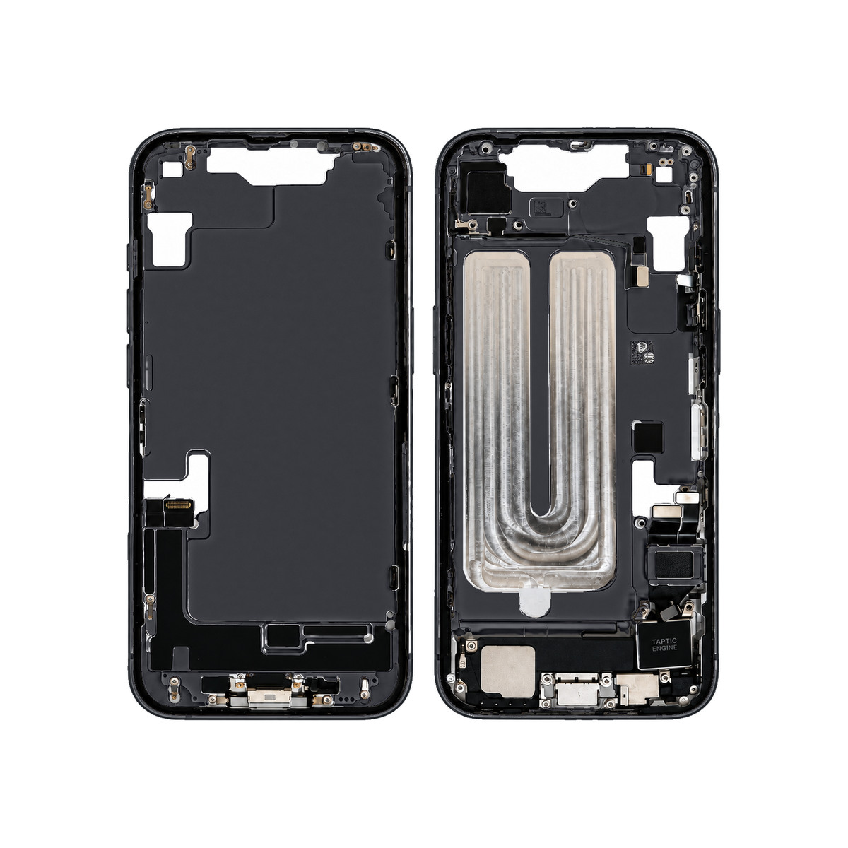 Mid-Frame Housing With Charging Port for Apple iPhone 16e (Genuine Pulled Grade A/B) - Black