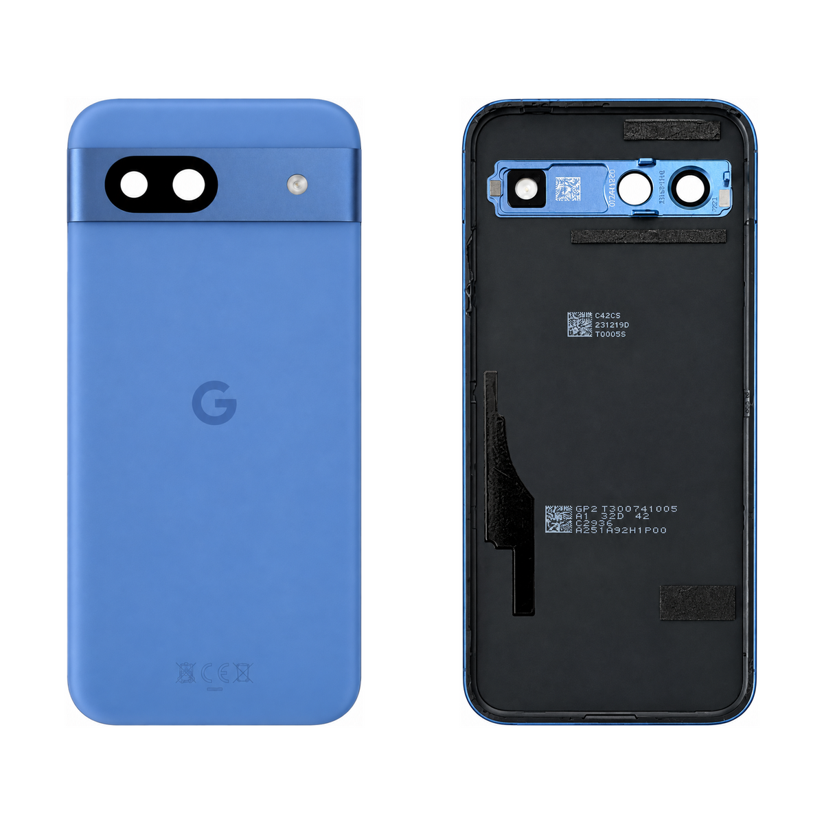 Back Cover for Google Pixel 8a - Bay (Genuine Pulled Grade A/B) - front and rear views