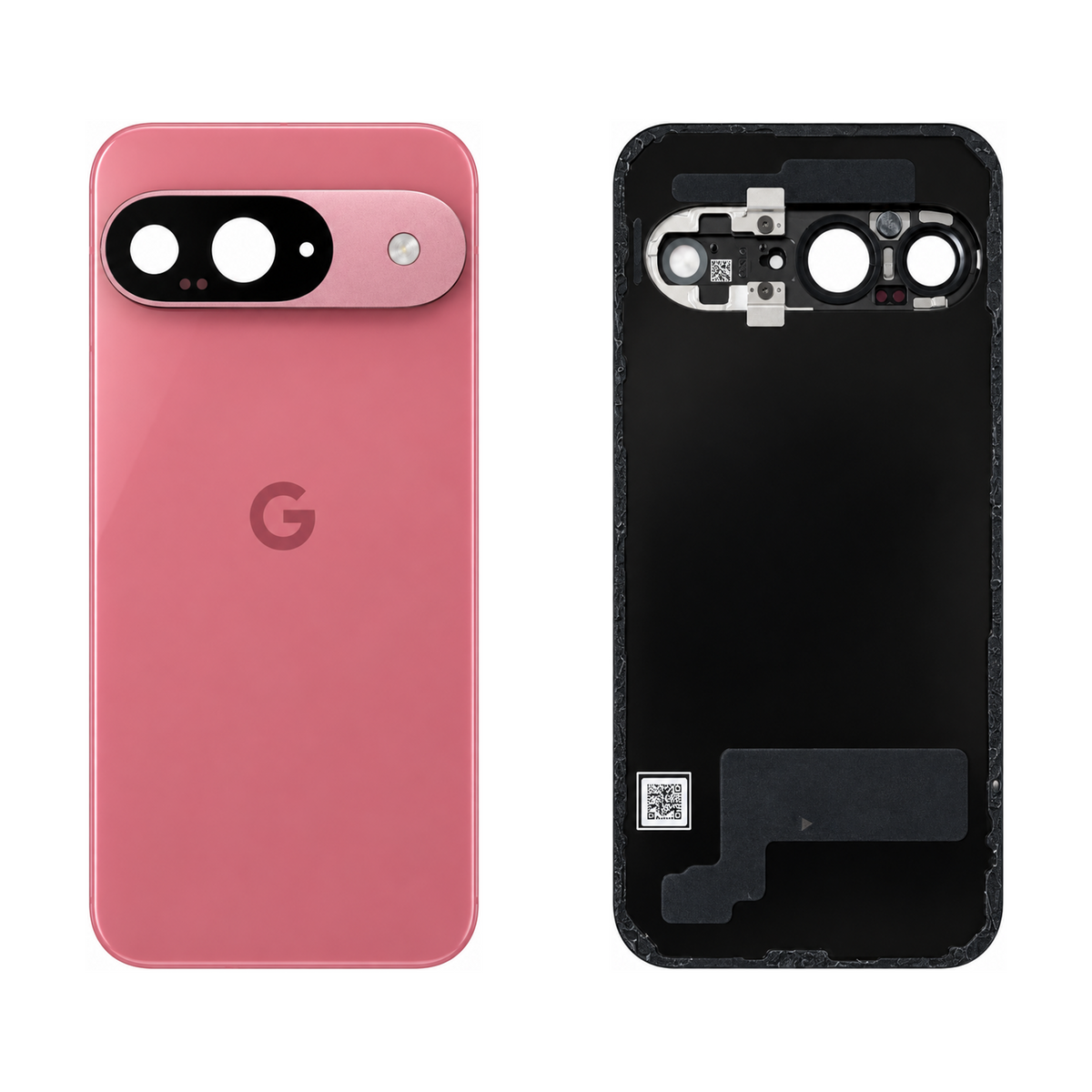 Back Glass for Google Pixel 9 - Peony (Genuine Pulled Grade A/B) - front and rear views
