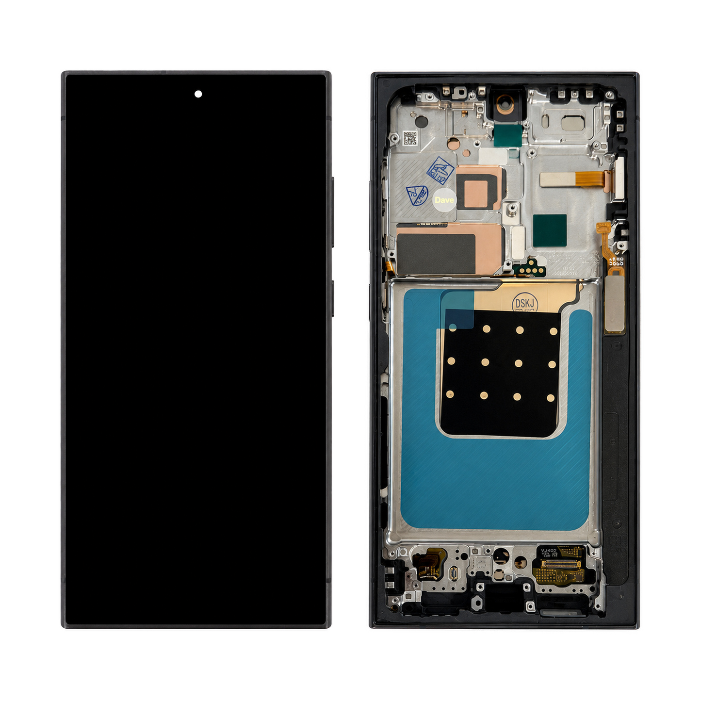 Big Size OLED Display for Samsung Galaxy S24 Ultra (SM-S928B) - With Frame - Black
