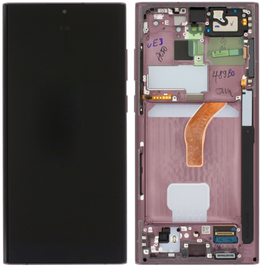 Samsung Galaxy S22 Ultra (SM-S908) OLED Display - Burgundy (Genuine Service Pack)