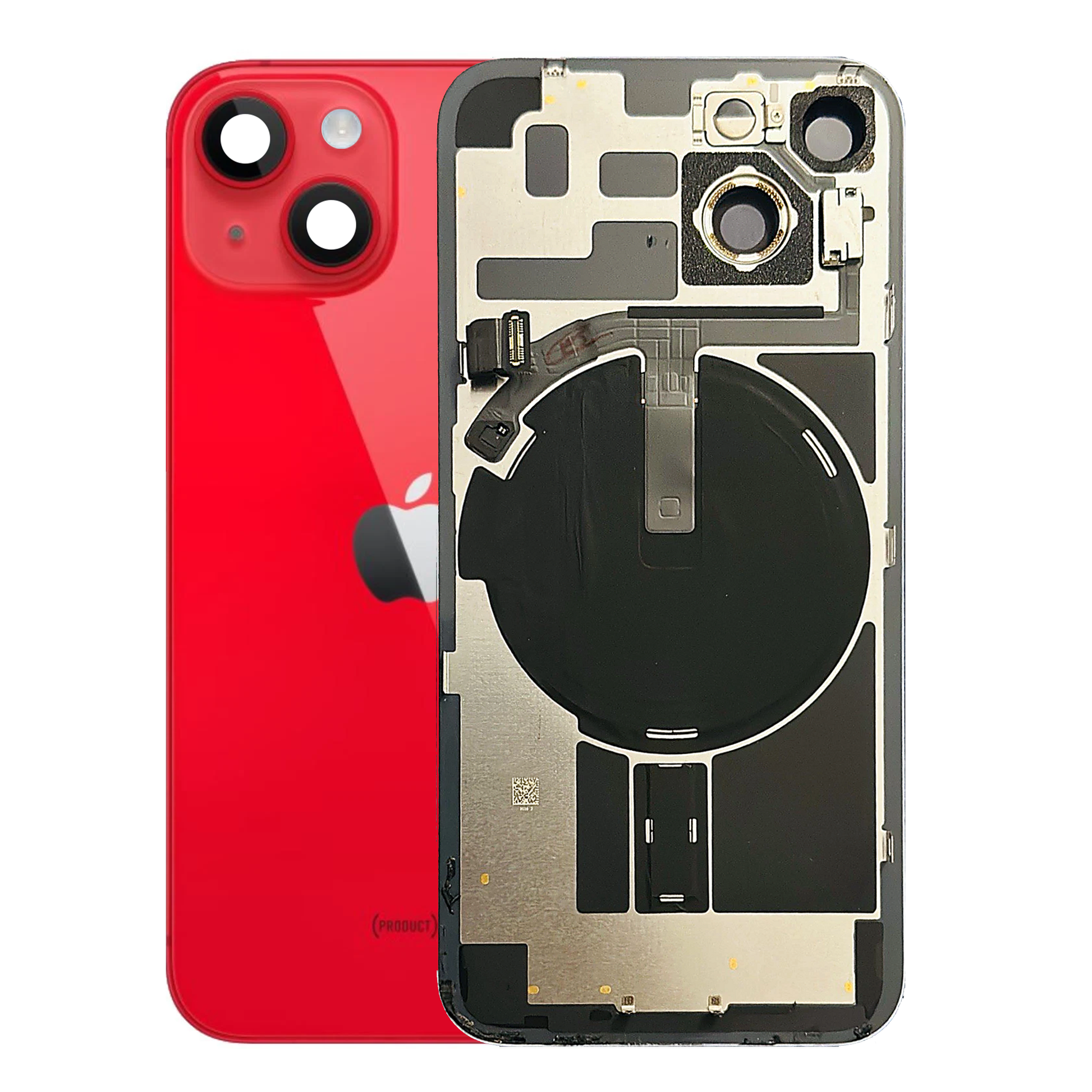 IP14-BG-RED-PULLED - iPhone 14 Back Glass with Small Parts - (PRODUCT)RED (Genuine Pulled)