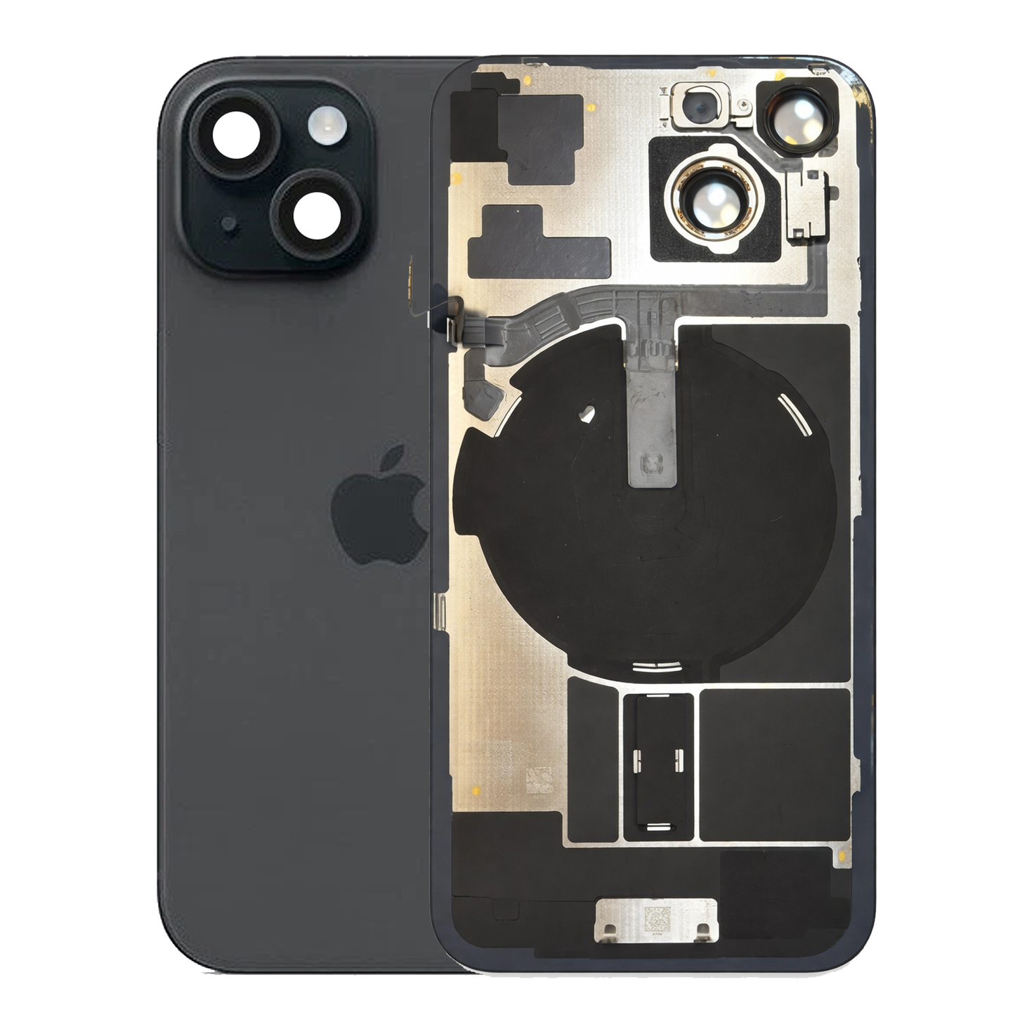 iPhone 15 Back Glass with Small Parts - Black (Genuine Pulled)