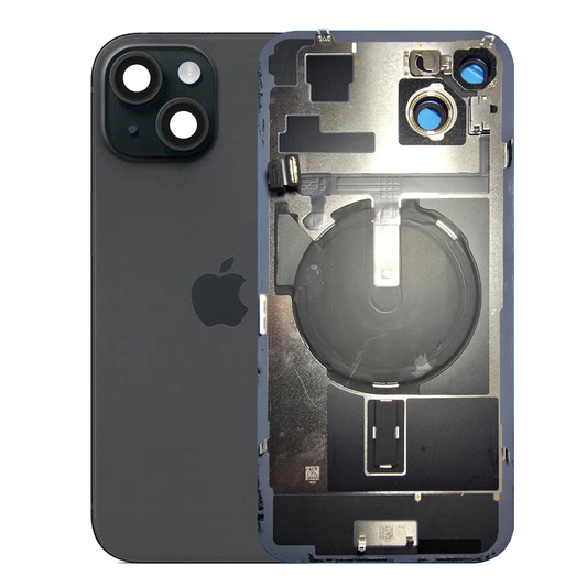 iPhone 15 Plus Back Glass with Small Parts - Black (Genuine Pulled)