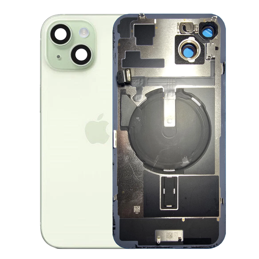 iPhone 15 Plus Back Glass with Small Parts - Green (Genuine Pulled)