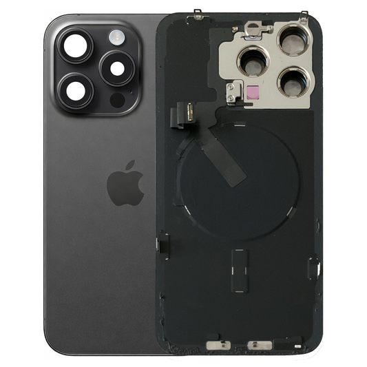 iPhone 15 Pro Max Back Glass with Small Parts - Black Titanium (Genuine Pulled)