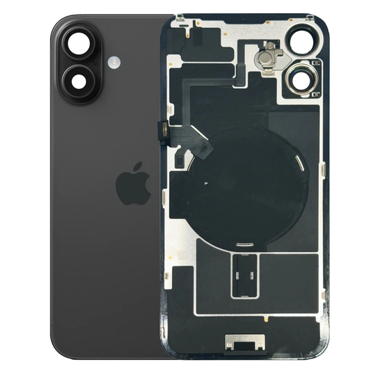 iPhone 16 Back Glass with Small Parts - Black (Genuine Pulled)