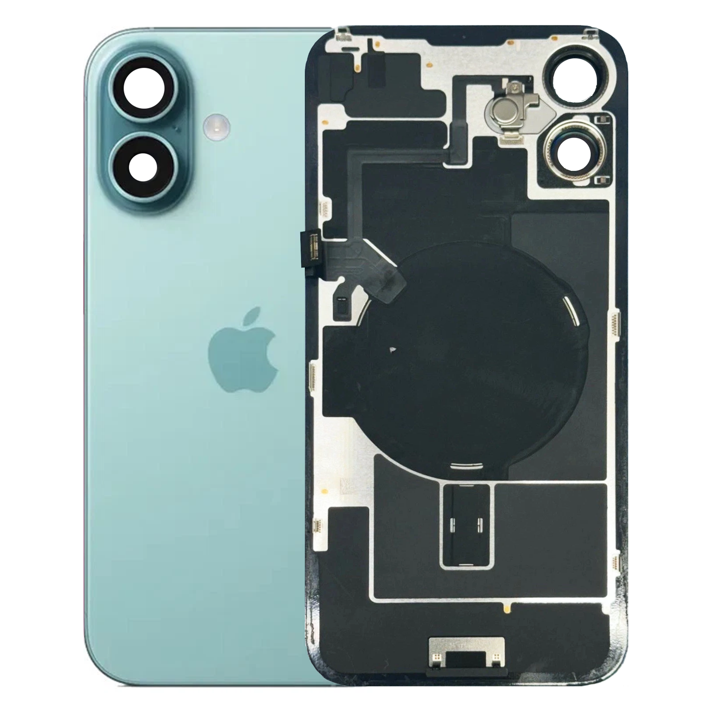 iPhone 16 Back Glass with Small Parts - Teal (Genuine Pulled)