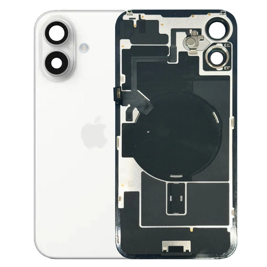 iPhone 16 Back Glass with Small Parts - White (Genuine Pulled)