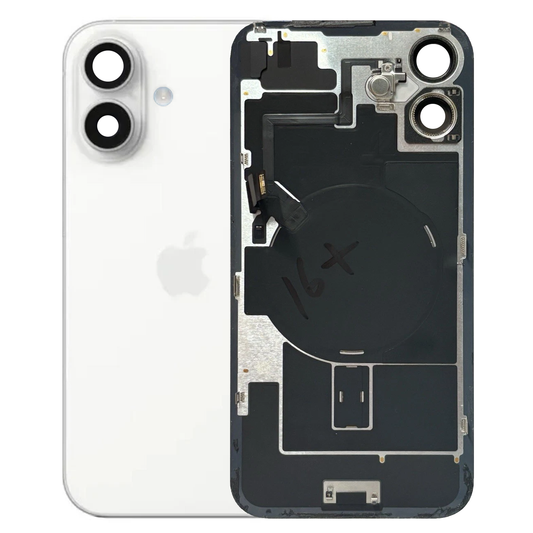 iPhone 16 Plus Back Glass with Small Parts - White (Genuine Pulled)