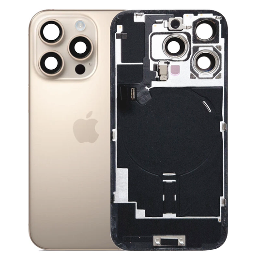 iPhone 16 Pro Back Glass with Small Parts - Desert Titanium (Genuine Pulled)