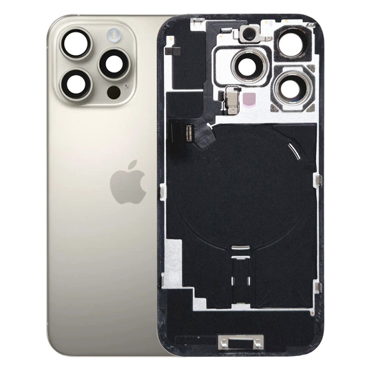 iPhone 16 Pro Back Glass with Small Parts - Natural Titanium (Genuine Pulled)