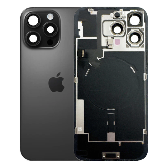iPhone 16 Pro Max Back Glass with Small Parts - Black Titanium (Genuine Pulled)