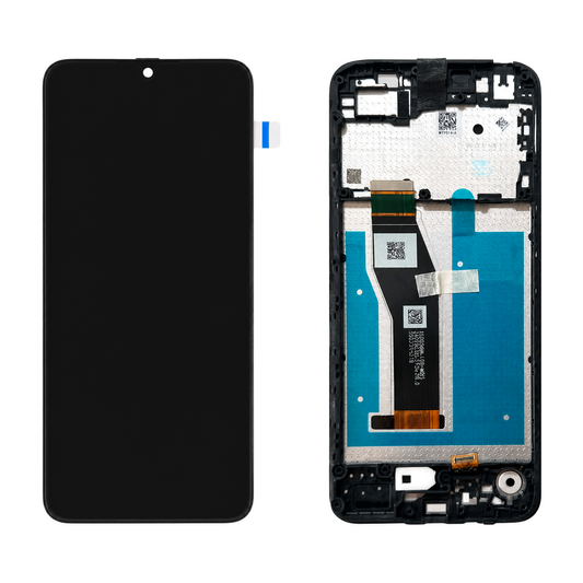 LCD Display Assembly With Frame for Motorola Moto E13  XT2345-2  XT2345-3   Genuine Service Pack  - Black 5D68C22340