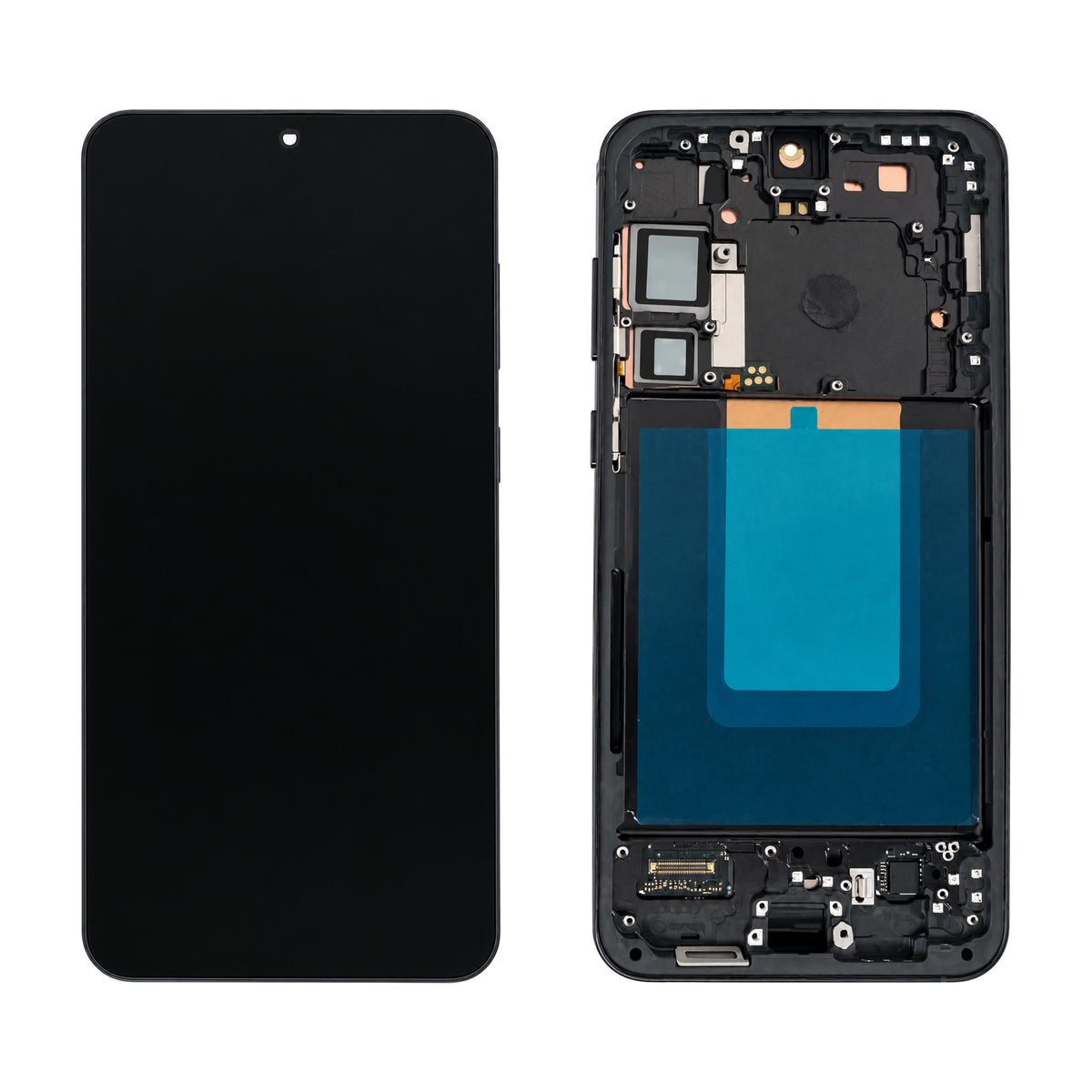 Samsung Galaxy S24 Plus SM-S926B assembled genuine OLED display with onyx black frame GH82-33410A - front and rear