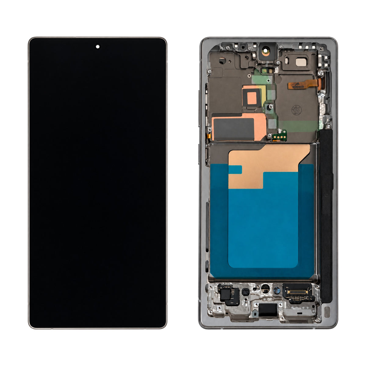 Samsung Galaxy S25 Ultra SM-S938B assembled genuine OLED display with titanium black / gray / jadegreen / pinkgold frame GH82-36387A - front and rear