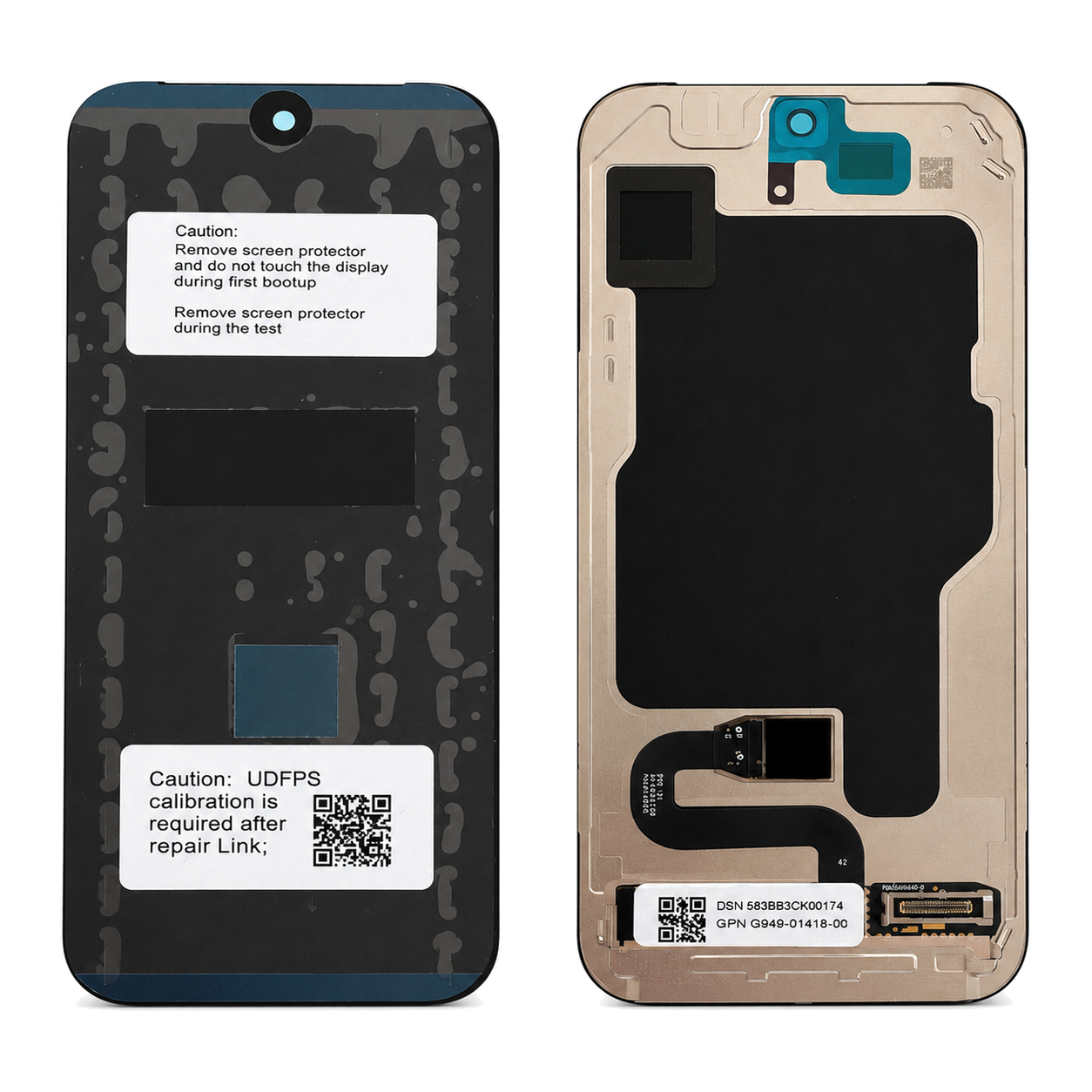 Google Pixel 10 Pro genuine Service Pack OLED display assembly with frame and fingerprint sensor G949-01418-00