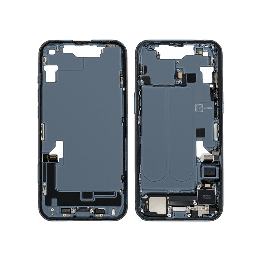 Mid-Frame Housing With Charging Port for Apple iPhone 14 (Genuine Pulled Grade A/B) - Midnight