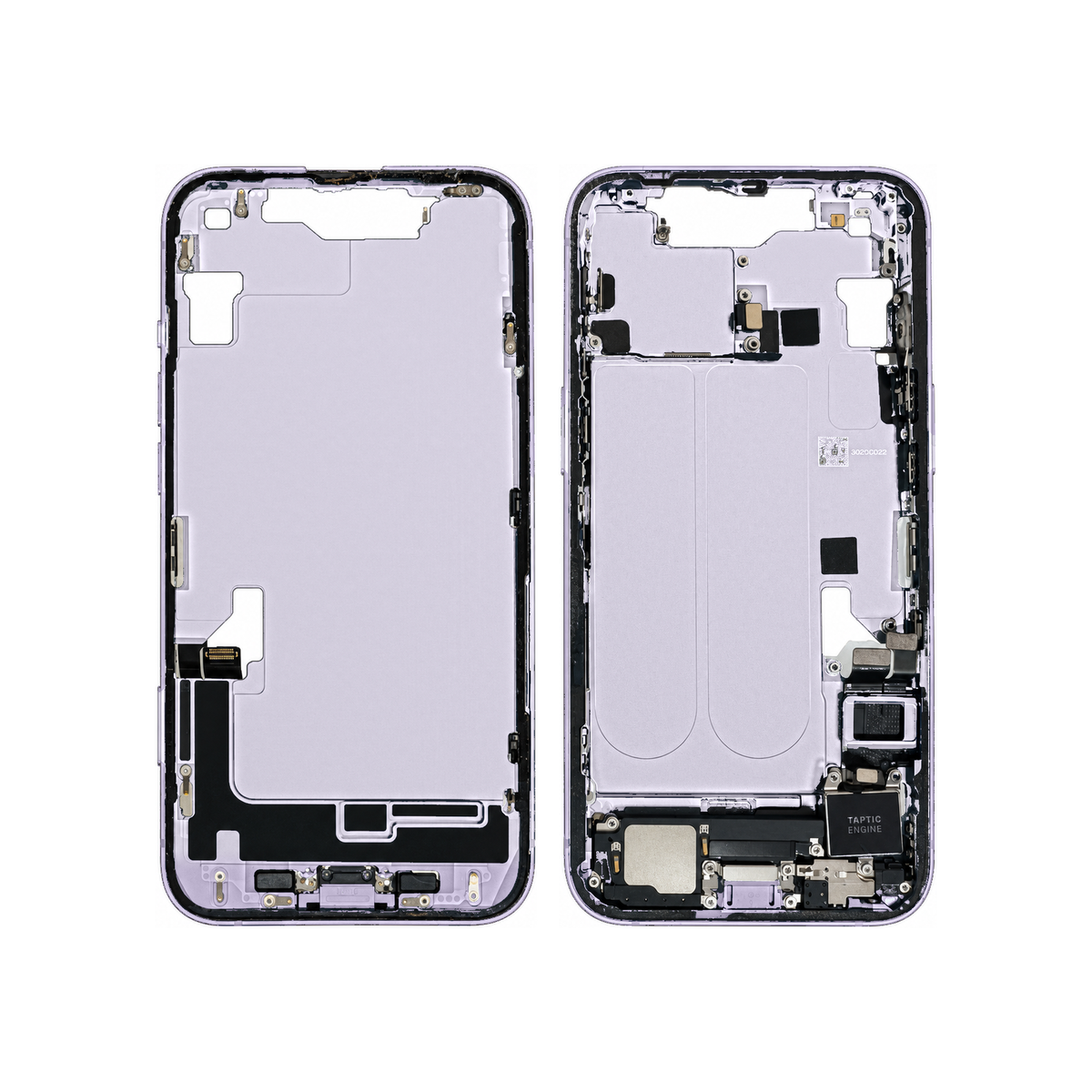Mid-Frame Housing With Charging Port for Apple iPhone 14 (Genuine Pulled Grade A/B) - Purple