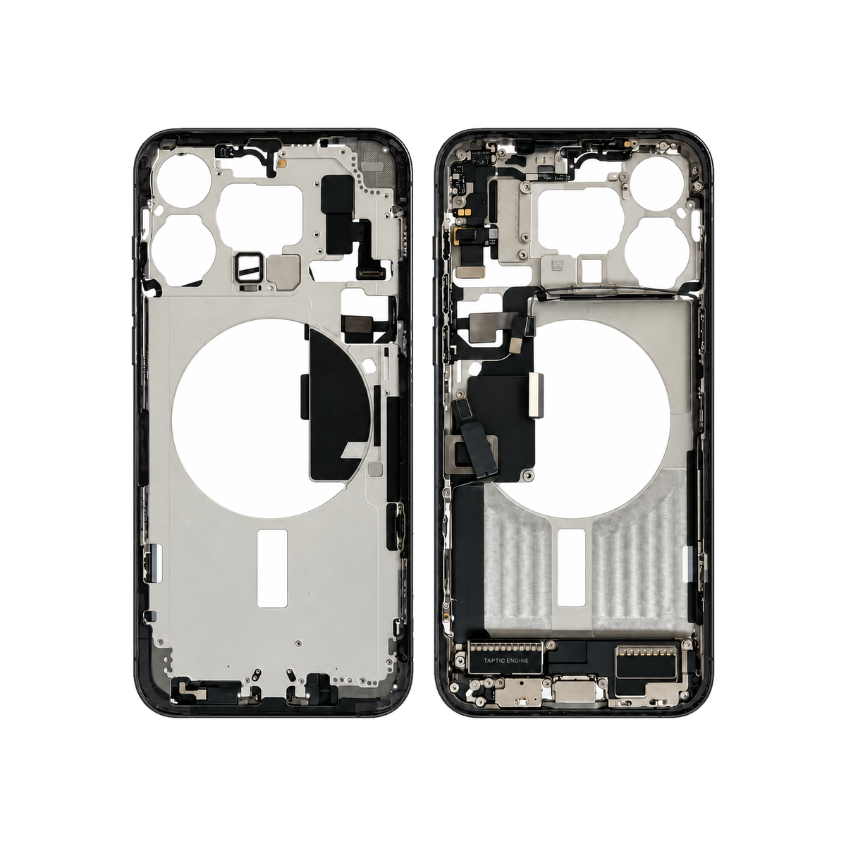 Mid-Frame Housing With Charging Port for Apple iPhone 15 Pro Max (Genuine Pulled Grade A/B) - Black Titanium