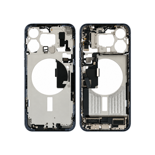 Mid-Frame Housing With Charging Port for Apple iPhone 15 Pro Max (Genuine Pulled Grade A/B) - Blue Titanium