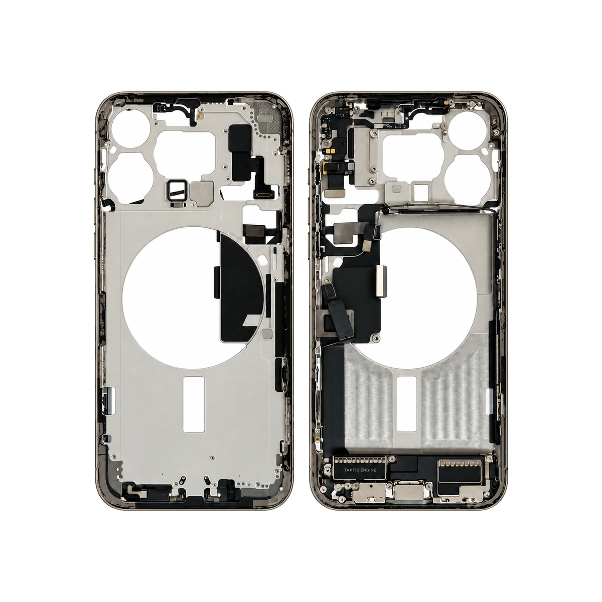 Mid-Frame Housing With Charging Port for Apple iPhone 15 Pro Max (Genuine Pulled Grade A/B) - Natural Titanium