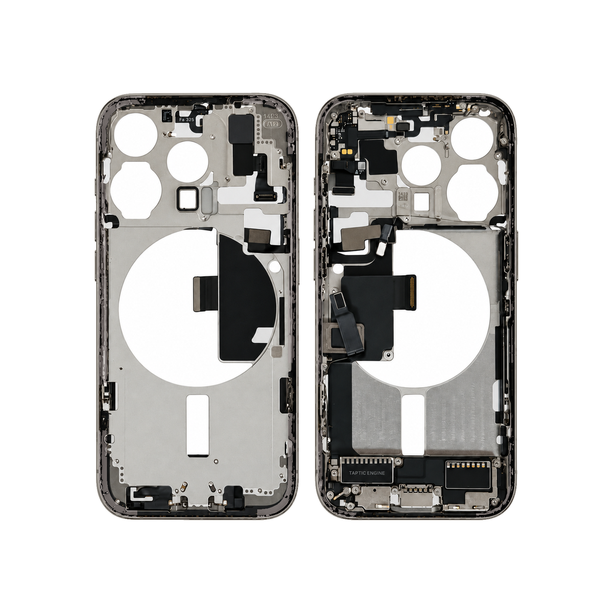 Mid-Frame Housing With Charging Port for Apple iPhone 15 Pro (Genuine Pulled Grade A/B) - Natural Titanium