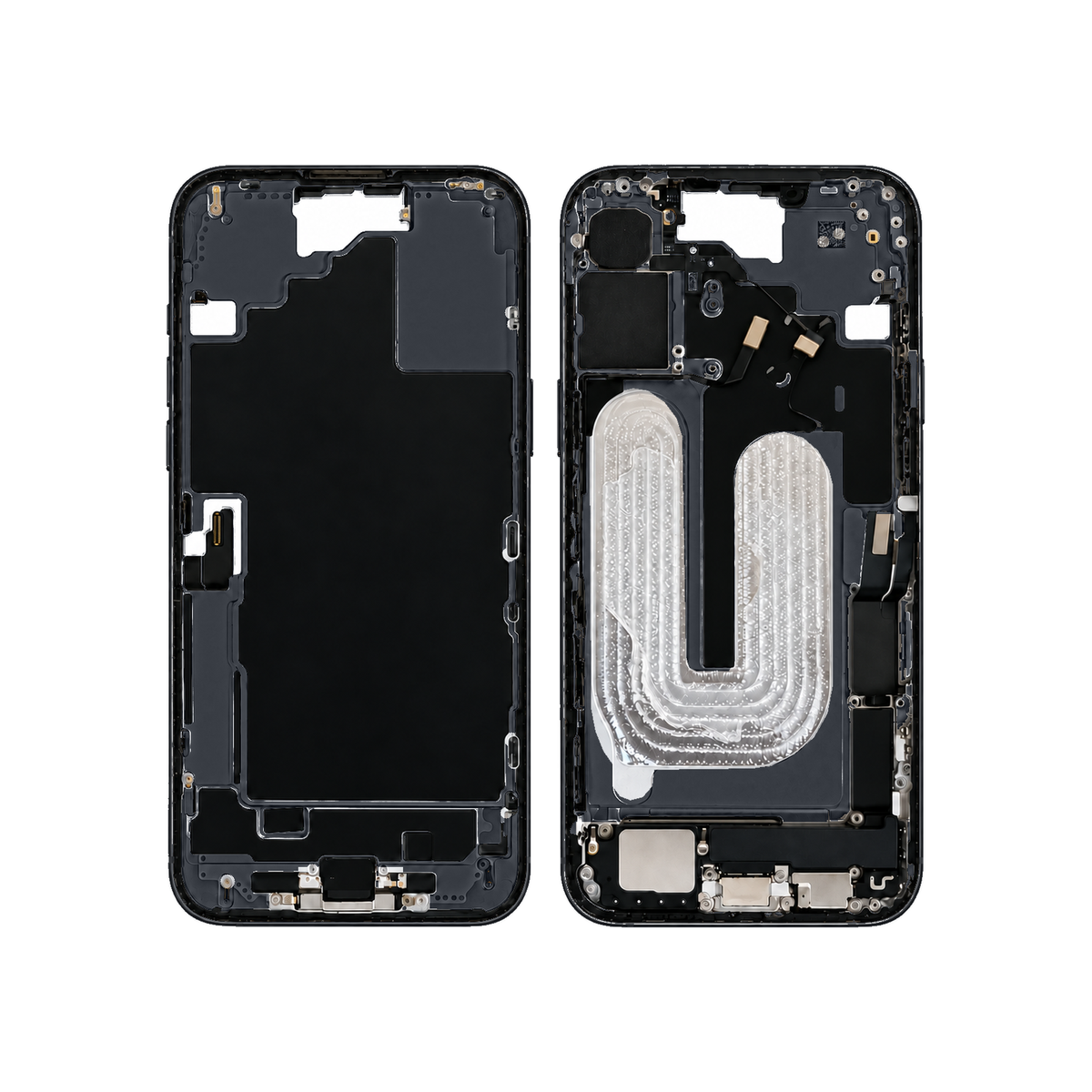 Mid-Frame Housing With Charging Port for Apple iPhone 16 Plus (Genuine Pulled Grade A/B) - Black