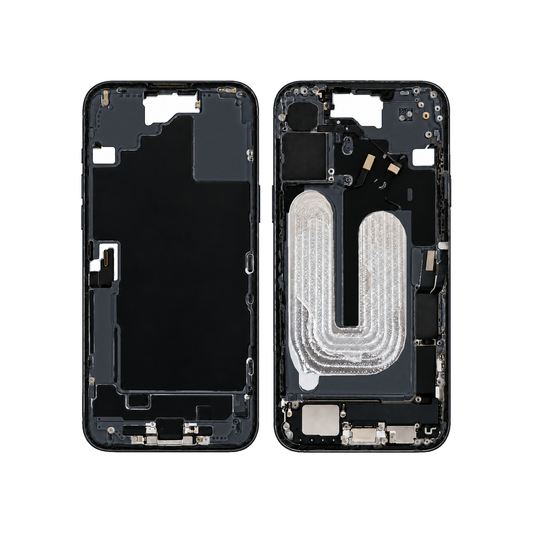 Mid-Frame Housing With Charging Port for Apple iPhone 16 Plus (Genuine Pulled Grade A/B) - Black