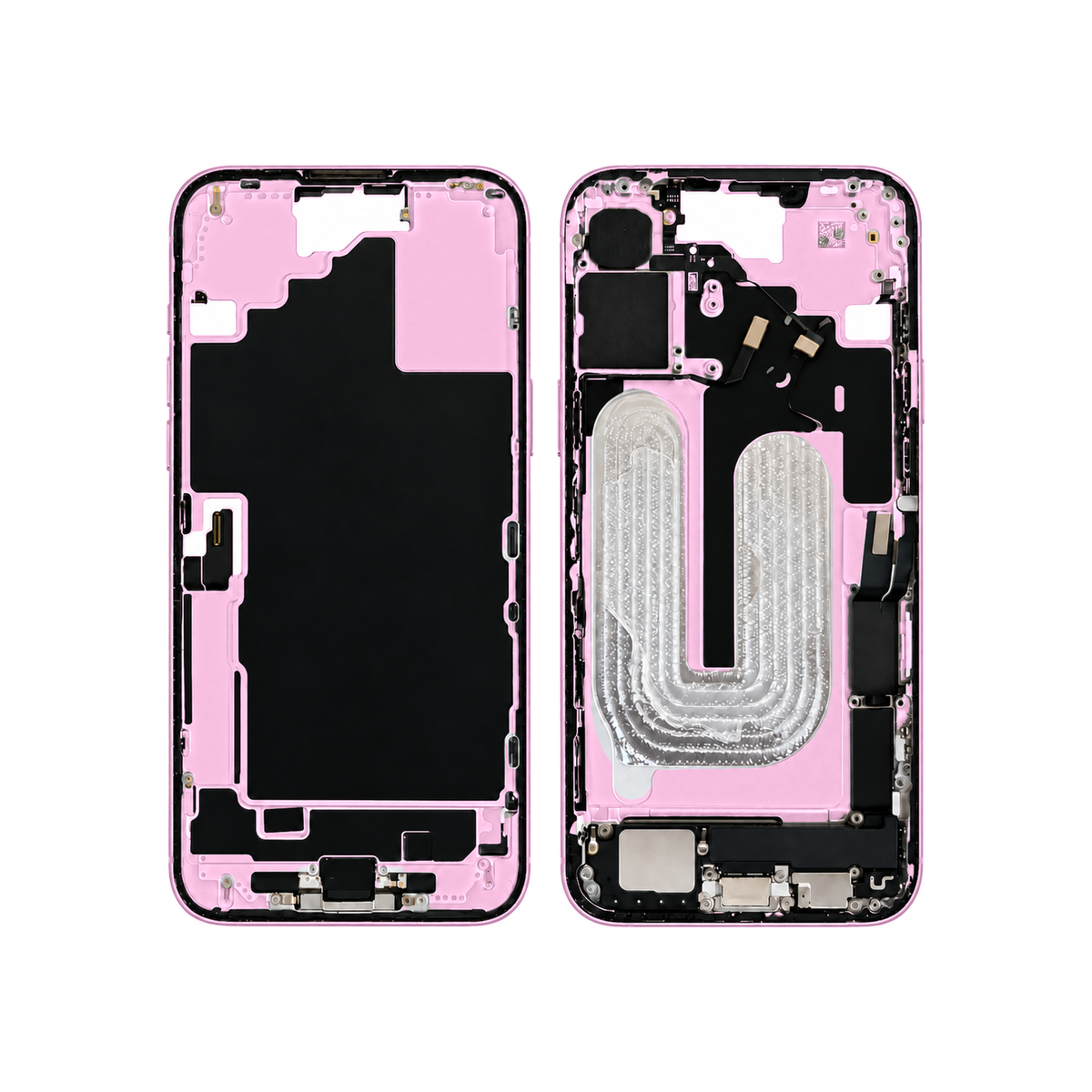 Mid-Frame Housing With Charging Port for Apple iPhone 16 Plus (Genuine Pulled Grade A/B) - Pink