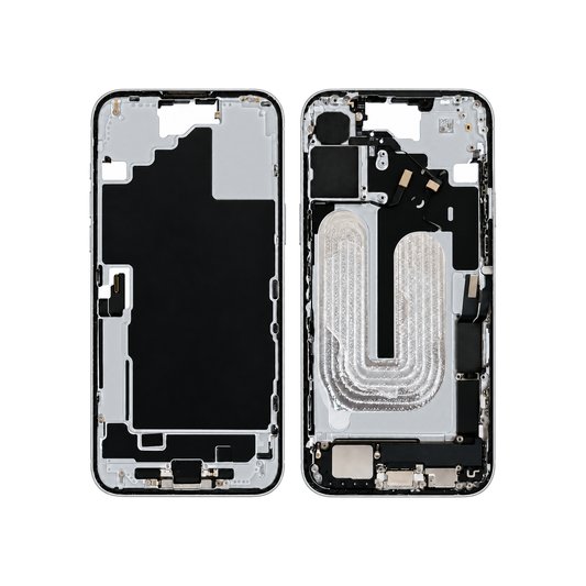 Mid-Frame Housing With Charging Port for Apple iPhone 16 Plus (Genuine Pulled Grade A/B) - White