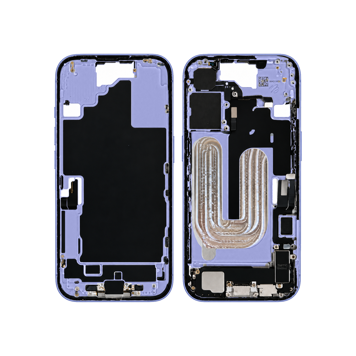 Mid-Frame Housing With Charging Port for Apple iPhone 16 (Genuine Pulled Grade A/B) - Ultramarine