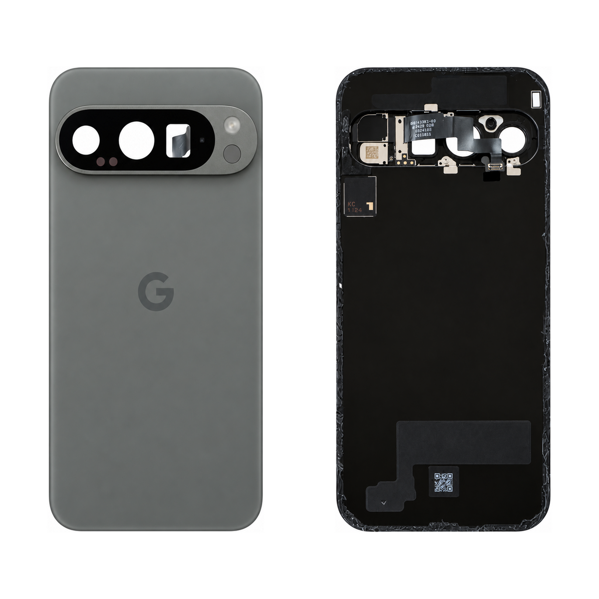 Back Glass for Google Pixel 9 Pro - Hazel (Genuine Pulled Grade A/B) - front and rear views